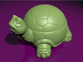 tortue bonbons plat Ménage récipient couvercle sculpture 3d print model - Mito3D