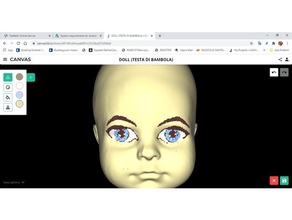 renkli tuval palet mozaik dosya gcode maf oyuncak bebek baş gözler testa di Sanat araçlar 3d print model - Mito3D