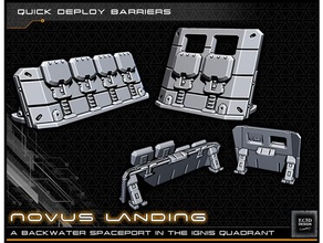 quick deploy barriers - 28-32mm gaming novus landing toy & game accessories 28mm scifi starfinder star wars tabletop wargaming warhammer 40k 3d print model - Mito3D
