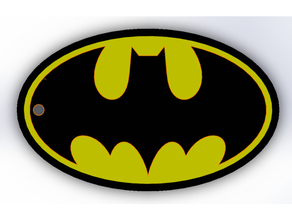 batman logo llavero izquierda llaveros 3d 3d print model - Mito3D