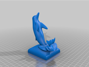 Delfin Telefon Stand Skulpturen iPhone 3d print model - Mito3D