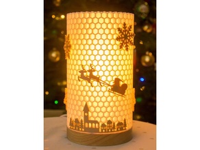 night city add-on honeycomb lamp shade decor christmas decoration ornament lampshade winter xmas decorations 3d print model - Mito3D