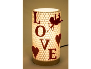 San Valentino giorno Favo lampada add ons arredamento cuore 3d print model - Mito3D