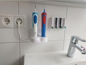 oral-b toothbrush braun 3757 dual wall mounts bathroom oral holder oralb 3d print model - Mito3D