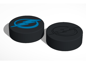tampa bay lightning nhl hockey puck logo signs & logos 3d print model - Mito3D
