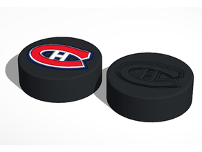 montreal canadiens nhl hockey puck logo signs & logos 3d print model - Mito3D