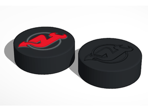 jersey devils nhl hockey puck logo signs & logos 3d print model - Mito3D