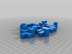 tetris cube separated pieces puzzles 3d print model - Mito3D