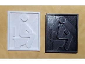 tuvalet işaret ev halkı 3d print model - Mito3D