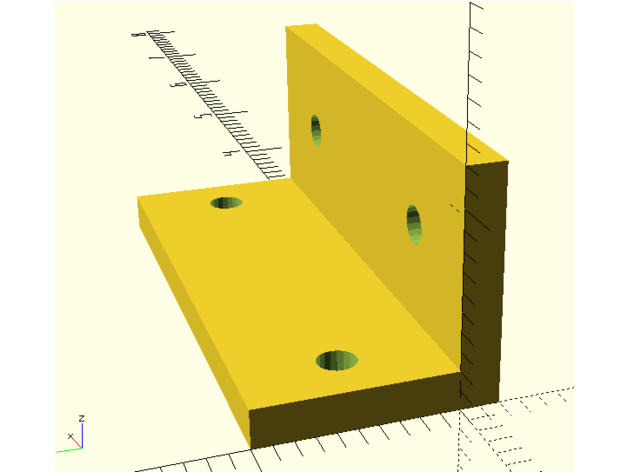 customizable angle bracket holes parts mounting 3D print model - Mito3D