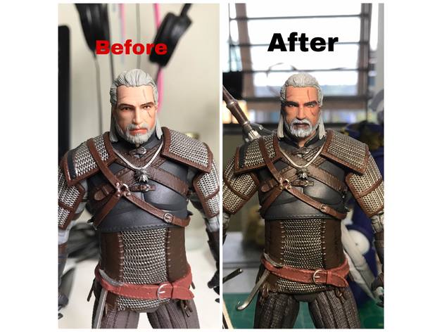 mcfarlane geralt rivia collo estensione giocattoli Giochi witcher 3 3D print model - Mito3D