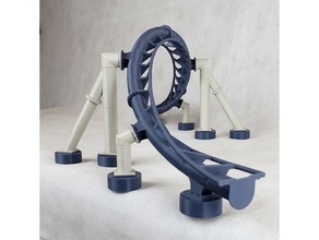 tire bouchon bâtiments structures montagnes russes Coaster rail rails Piste 3d print model - Mito3D