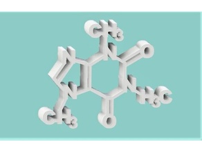 caffeine molecule stand 2d art 3d print model - Mito3D