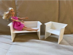 barbie seating furniture splitted toy & game accessories chair 3d print model - Mito3D