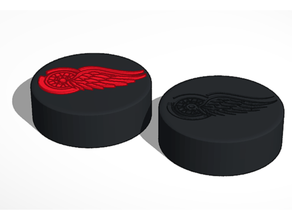 Detroit rouge ailes LNH hockey palet logo 3d print model - Mito3D