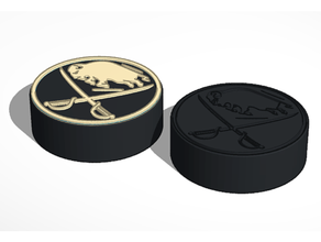 Büffel Säbel nhl Eishockey Puck Logo Zeichen Logos 3d print model - Mito3D