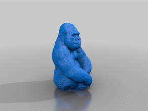 kleiner goril büyük bireysel parçalar hayvanlar bölünmüş paylaşılan mega oturma oturmuş 3d print model - Mito3D