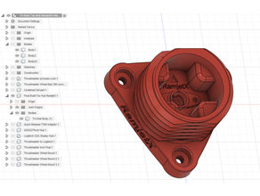 ramjetx 70mm thrustmaster tri 3 hole mount options hobby adaptor assetto corsa hub iracing pcars pirate racing sim simhub simracing steering t300 t300rs t500 wheel 3d print model - Mito3D