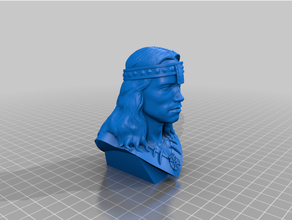 conan barbarian bust remix fixed necklace people arnold schwarzenegger 3d print model - Mito3D