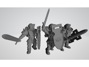 feindlich Umgebung Gardisten schließen Kampf Spezialisten 28mm 28mmscale Miniatur 40k Kriegshammer astra Militarum Cikkirock Kreuzritter Kaiserliche bewachen Leistung Schwert 3d print model - Mito3D