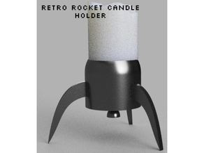 retro rocket candle holder decor 1945 1960 1960s 1969 abs awesome beatiful beautiful black blue cyclinder great green hold lovely tpu nostalgia nostalgic petg pla purple putple red spool stability stable stablizer stand white wow 3d print model - Mito3D