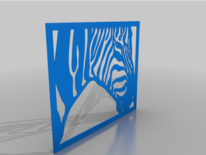 zebra 2d art decor decoration decorative wall mount panel 3d print model - Mito3D