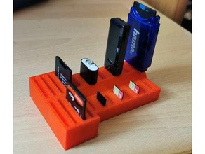 sd-card usb-stick holder organizer 3d print model - Mito3D