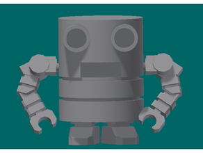 barrel bot - based dusbotart's design model robots mascot mecha vintage toy 3d print model - Mito3D