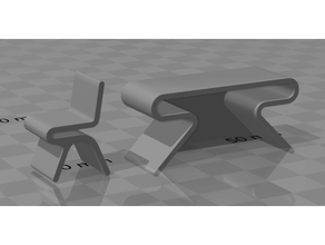 science fiction - task desk & chair stone skull studios games 3d print model - Mito3D