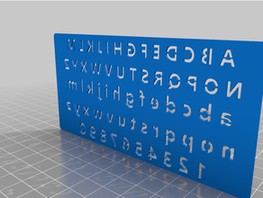 alfabeto stencil 3d stampa alfabeti sego ui segoi traccia 3d print model - Mito3D