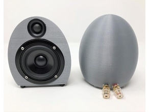 egg speaker enclosure audio speakers 3d print model - Mito3D