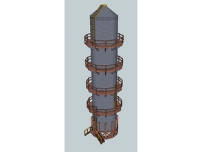 ho scale vertical grain dryer buildings & structures 3d print model - Mito3D