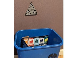 recycling plastics sign organization recycle bin symbol 3d print model - Mito3D