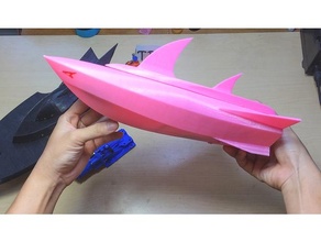 tiburon barco 3d impresión bebé tiburón babyshark rc jet agua tanque tiburones tb3d turbo 3d print model - Mito3D