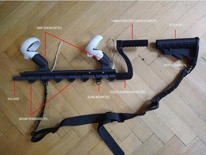 railgun - oculus quest 2 rifle stock video games contractors pavlov vr 3d print model - Mito3D