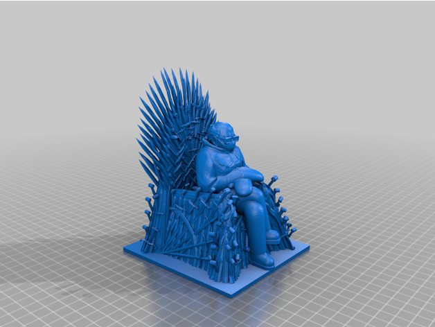 bernie sitting iron throne people 3D print model - Mito3D