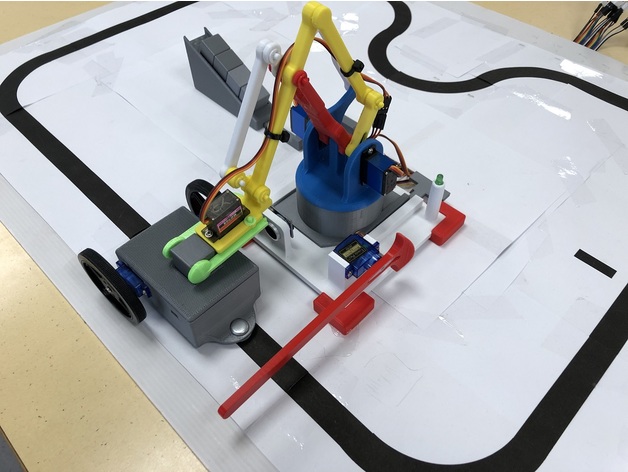 technologie Hochschule Bras Roboter Projekt Förderer Ingenieurwesen Ardublock Arduino uno Waffen Hain ligne Anhänger 3D print model - Mito3D