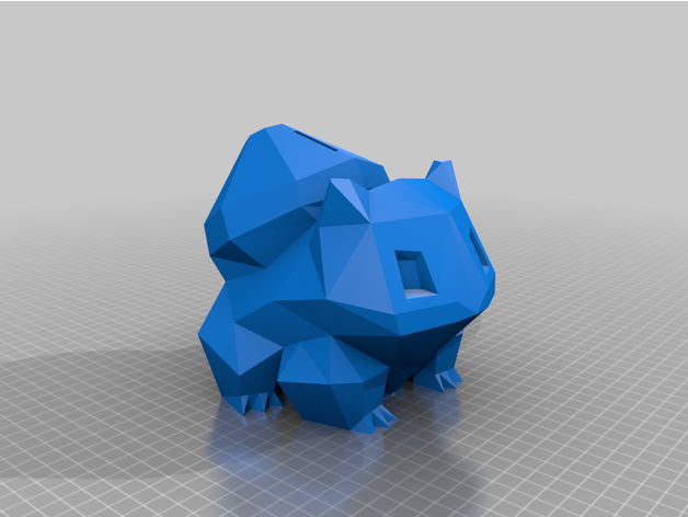 Bulbasaur poli pokemon domuzcuk banka madeni paralar Rozetler para 3D print model - Mito3D