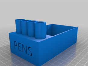 customizable pen pencil holder stand storage drain holes - support containers container supports pencilholder cup small parts box supportless 3d print model - Mito3D