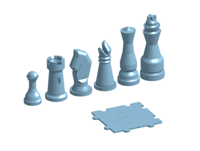 custom chess set board piece 3d print model - Mito3D