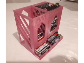 batería dispensador doble aaa aa remezclar contenedores soporte 3d print model - Mito3D