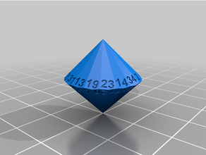 34 sided dice - d34 bell curve d100 gaming 3d print model - Mito3D