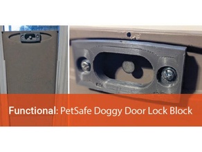 petsafe brand doggy door lock blocker modification pets cats dogs training 3d print model - Mito3D