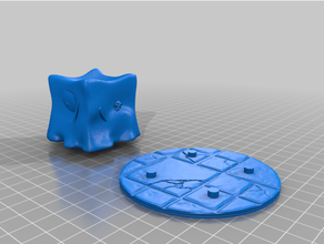 gélatineux cube d20 titulaire soutien creux cheville base dé dnd mini miniature soutenir donjons dragons 3d print model - Mito3D