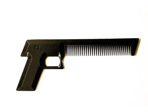 pistol shaped pettine Accessori bagno divertente pistola arma 3d print model - Mito3D