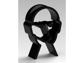 casque musique titulaire soutien visage l'audio supporter 3d print model - Mito3D