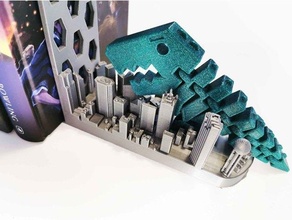 dinosaur book - skyline decor bookend dino 3d print model - Mito3D