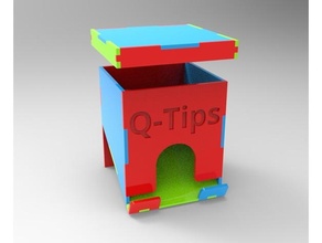 q-tip holder laser cut household supplies cotton swab qtip 3d print model - Mito3D