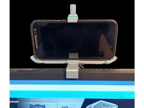 Monitor Telefon montieren Handy Mobiltelefon Stand Smartphone Halter Unterstützung Webcam 3d print model - Mito3D