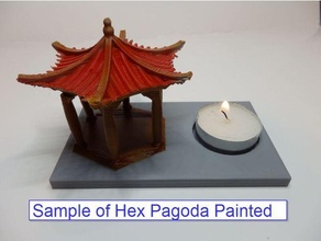 hexagon pagoda tealight candle holder decor japanese 3d print model - Mito3D
